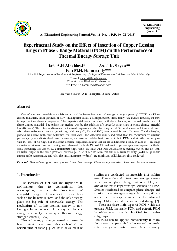 (PDF) Experimental Study on the Effect of Insertion of Copper Lessing ...