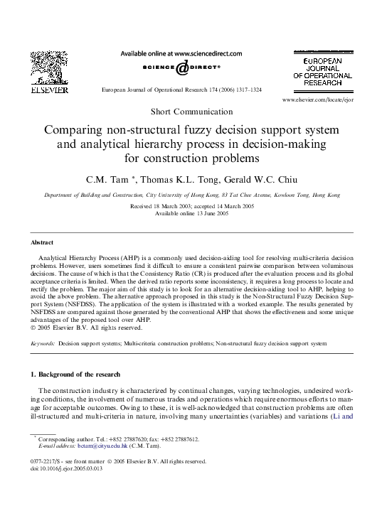 (PDF) Comparing non-structural fuzzy decision support system and ...