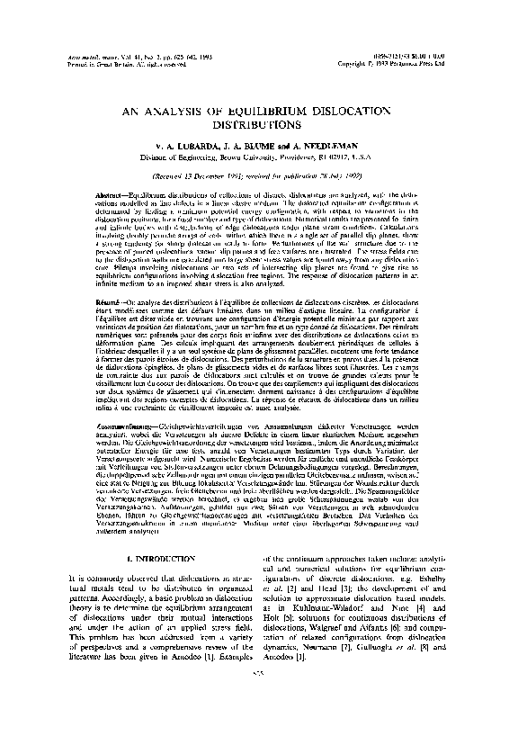 (PDF) An analysis of equilibrium dislocation distributions