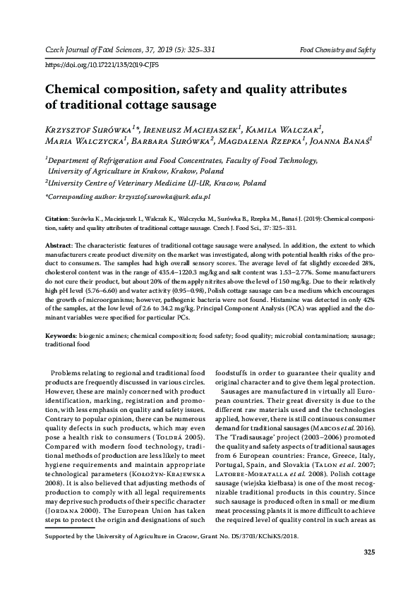 (PDF) Chemical composition, safety and quality attributes of ...
