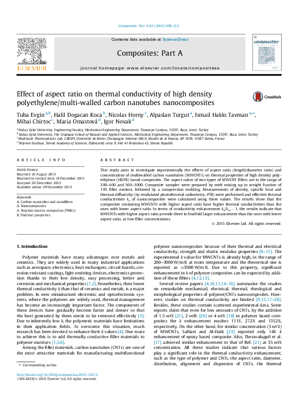 (PDF) Effect of aspect ratio on thermal conductivity of high density ...