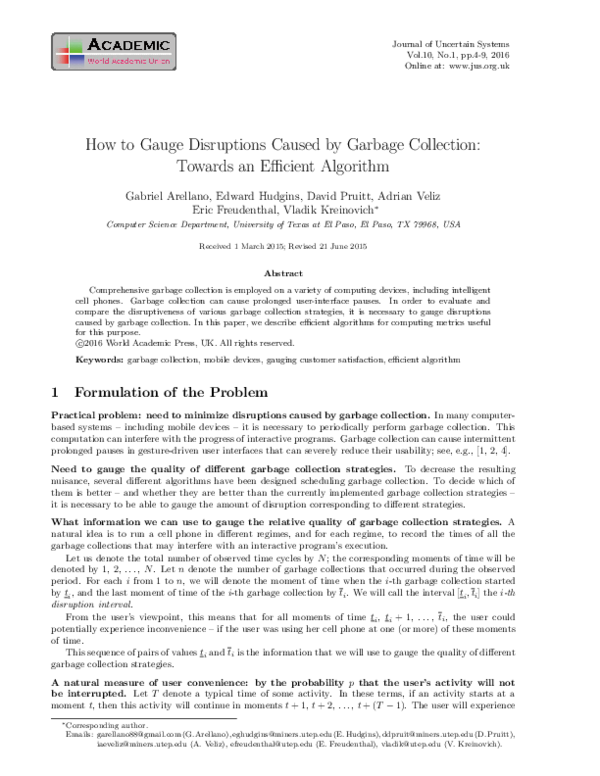 (PDF) How to gauge disruptions caused by garbage collection: Towards an ...