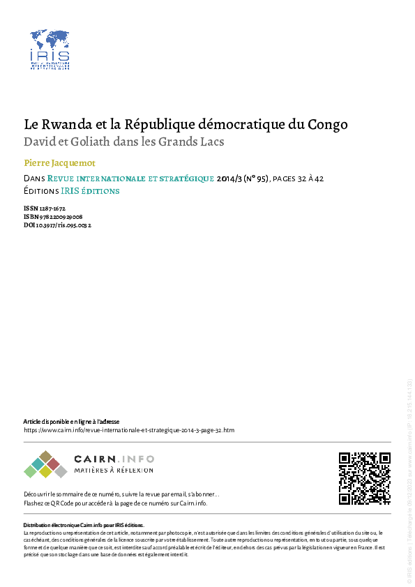(PDF) Le Rwanda et la République démocratique du Congo