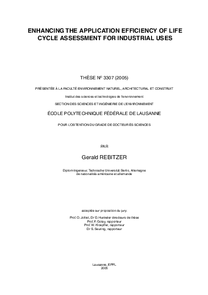 (PDF) Enhancing the Application Efficiency of Life Cycle Assessment for ...