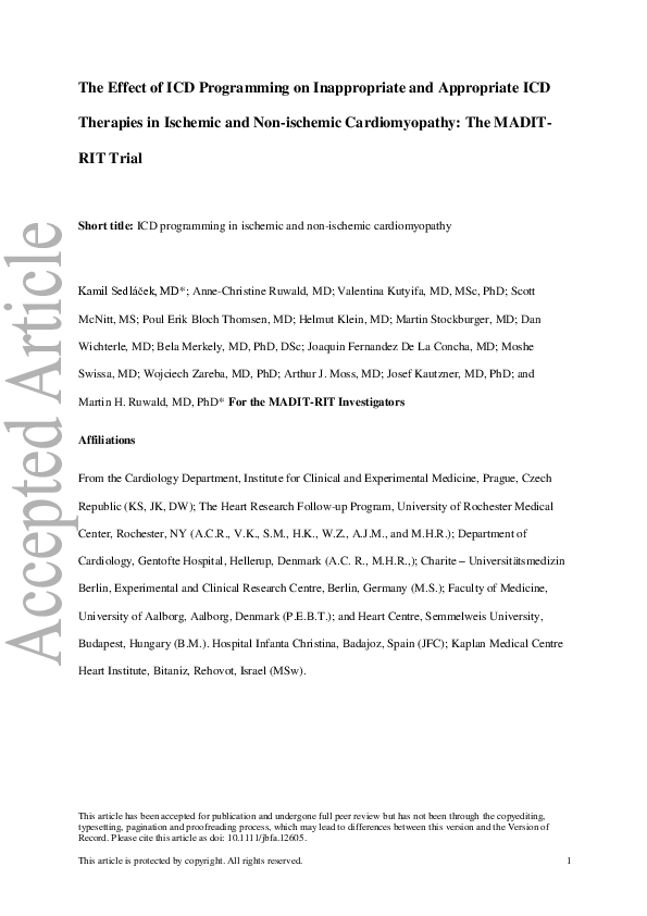 (PDF) The Effect of ICD Programming on Inappropriate and Appropriate ...