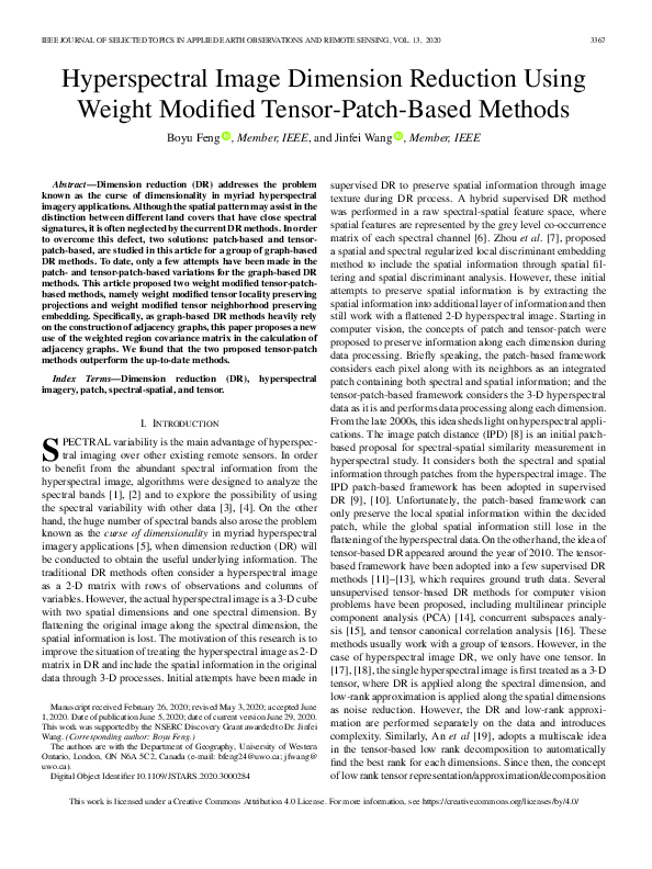 (PDF) Hyperspectral Image Dimension Reduction Using Weight Modified ...