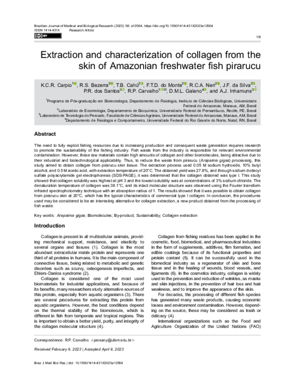 (PDF) Extraction and characterization of collagen from the skin of ...