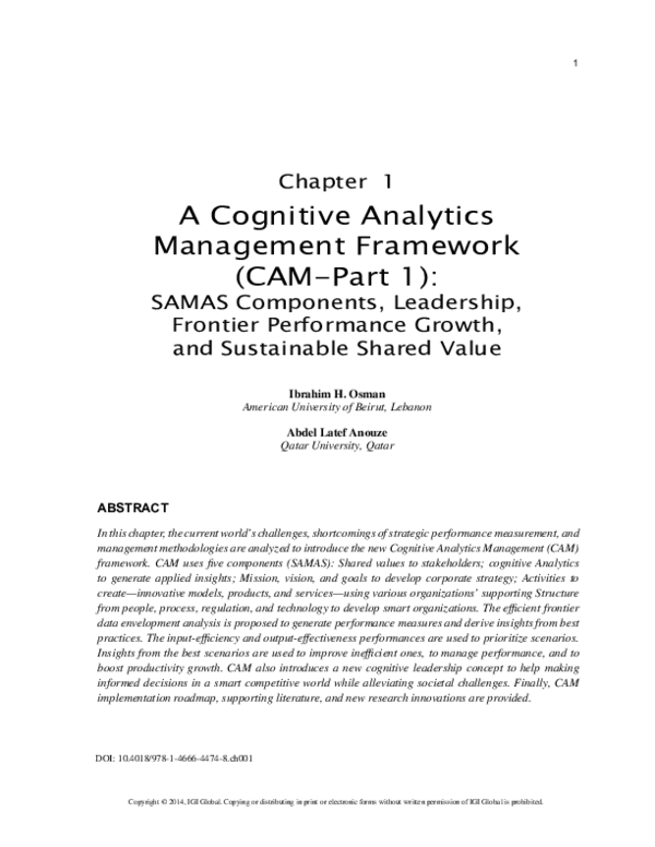 (PDF) A Cognitive Analytics Management Framework (CAM-Part 1) | Ibrahim ...