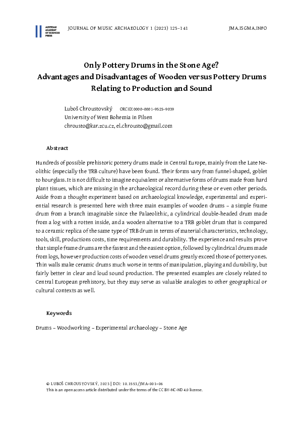 (PDF) Only Pottery Drums in the Stone Age? Advantages and Disadvantages