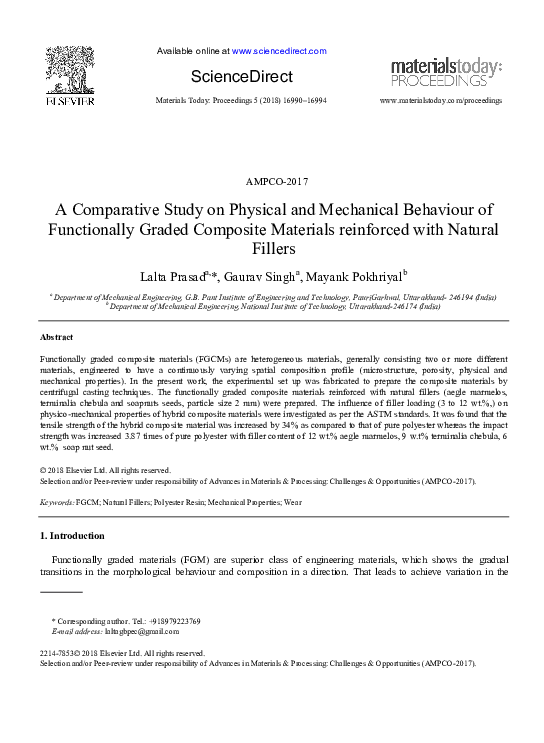 (PDF) A Comparative Study on the Physical and Mechanical Behavior of ...