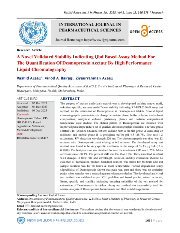 Curated visual reference: Picture Idea: Pdf A Novel Validated Stability Indicating Qbd Based Assay Method