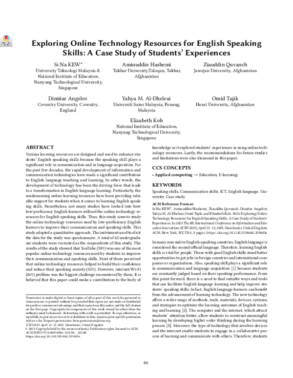 (PDF) Exploring Online Technology Resources for English Speaking Skills ...
