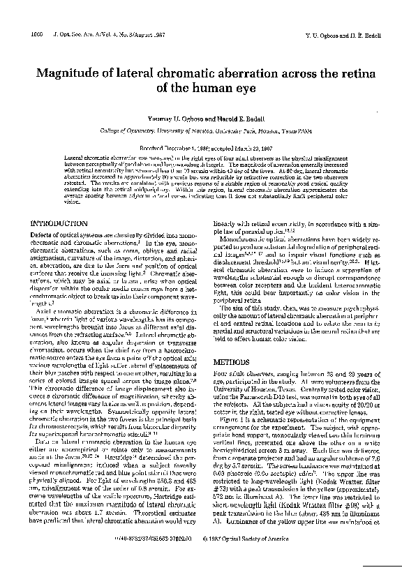 (PDF) Magnitude of lateral chromatic aberration across the retina of ...