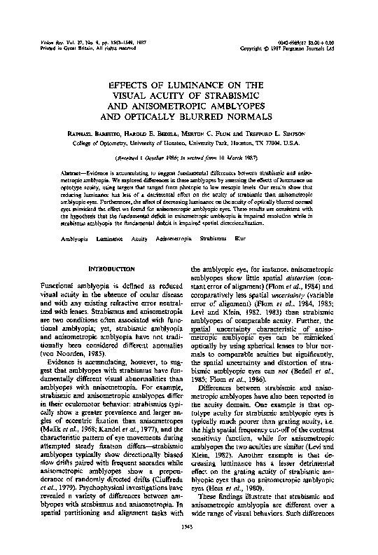(PDF) Effects of luminance on the visual acuity of strabismic and ...