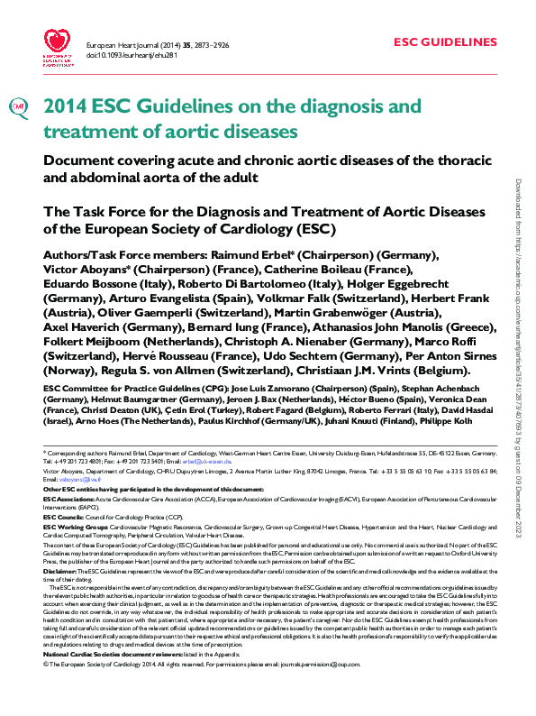 (PDF) The Task Force for the Diagnosis and Treatment of Aortic Diseases ...