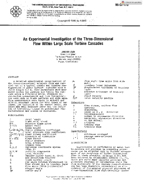 (PDF) An Experimental Investigation of the Three-Dimensional Flow ...