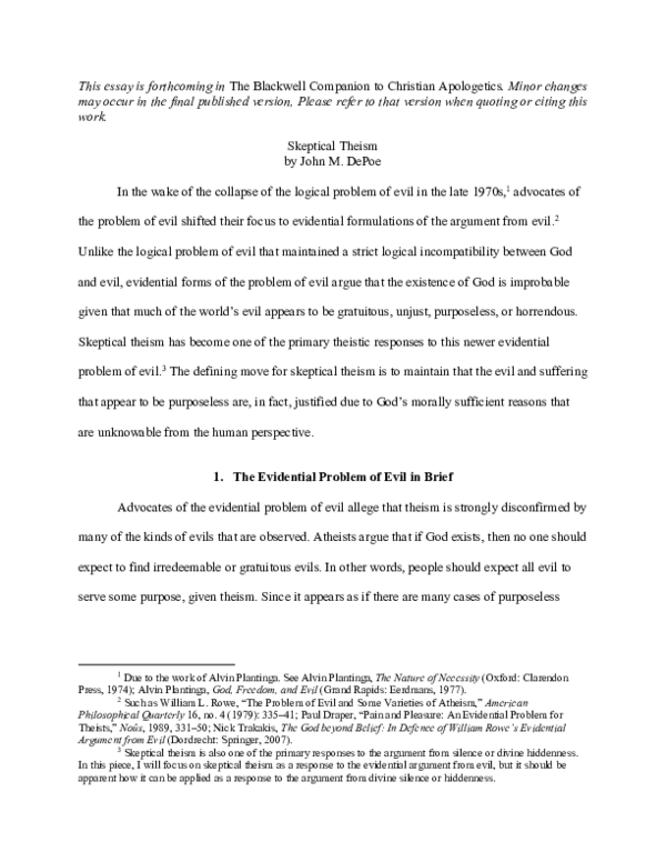 (PDF) Skeptical Theism