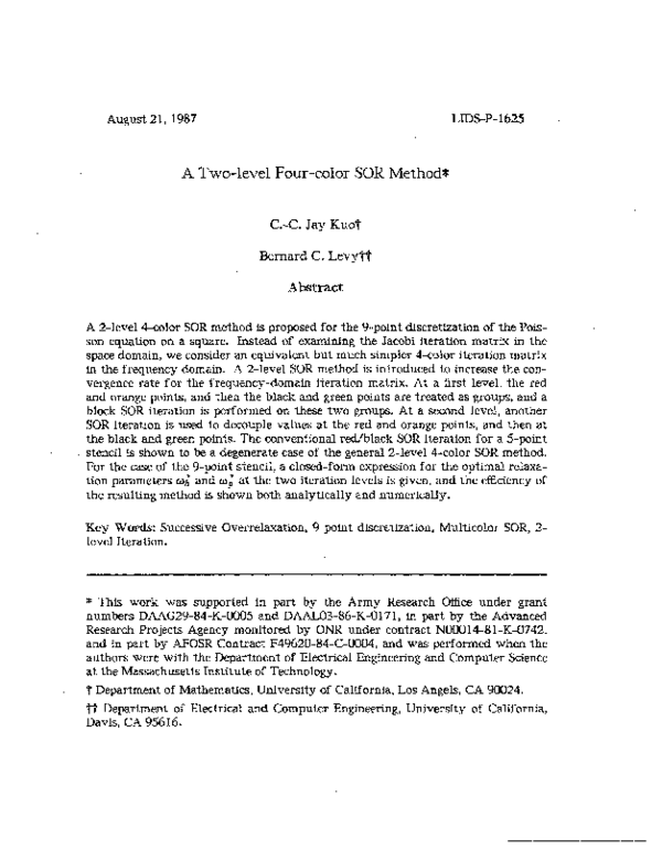 (PDF) A Two-Level Four-Color SOR Method