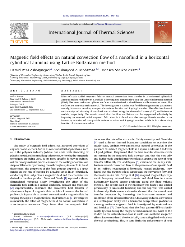 (PDF) Magnetic field effects on natural convection flow of a nanofluid ...