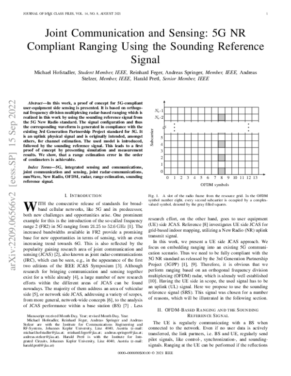 (PDF) Joint Communication and Sensing: 5G NR Compliant Ranging Using ...