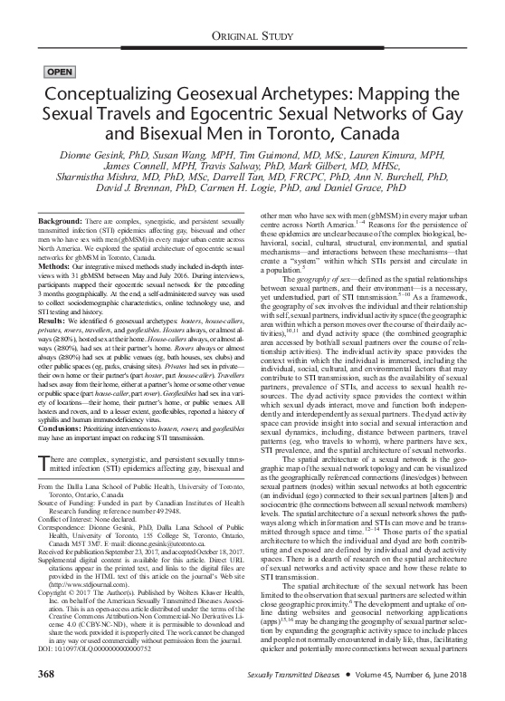 Pdf Conceptualizing Geosexual Archetypes Mapping The Sexual Travels And Ego Centric Sexual 