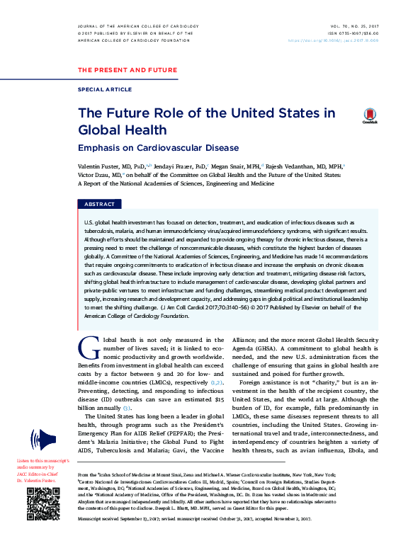 (PDF) The Future Role of the United States in Global Health