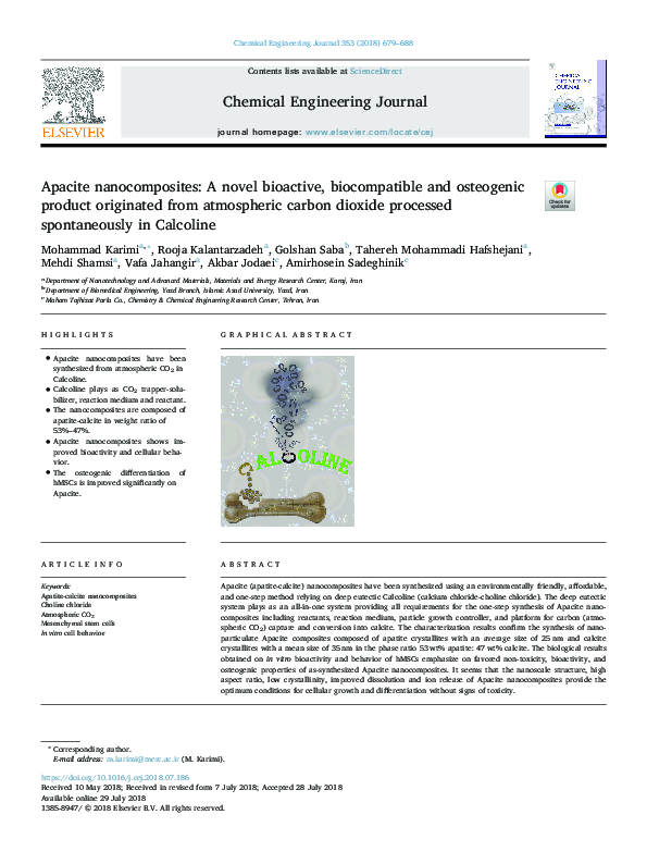(PDF) Apacite nanocomposites: A novel bioactive, biocompatible and ...