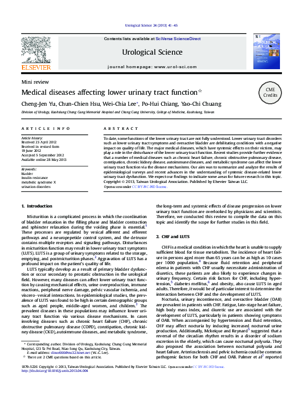 (PDF) Medical diseases affecting lower urinary tract function