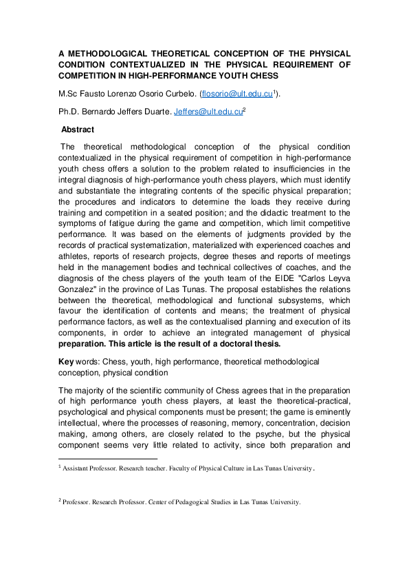 (PDF) A Methodological Theoretical Conception of the Physical Condition ...