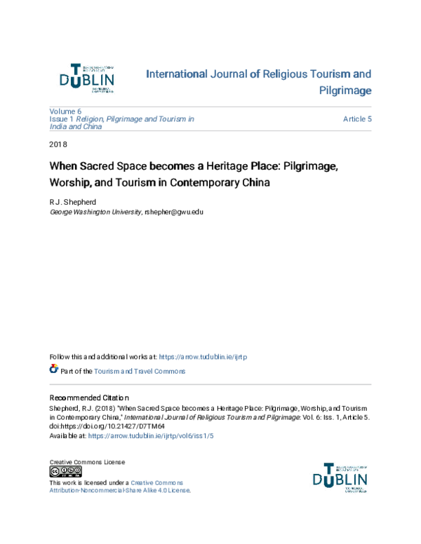 (PDF) When Sacred Space becomes a Heritage Place: Pilgrimage, Worship ...