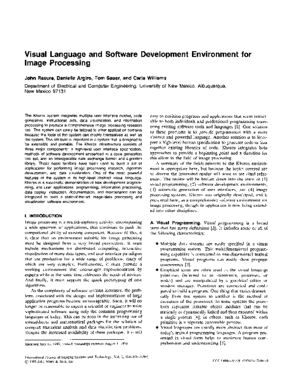 (PDF) Visual language and software development environment for image ...