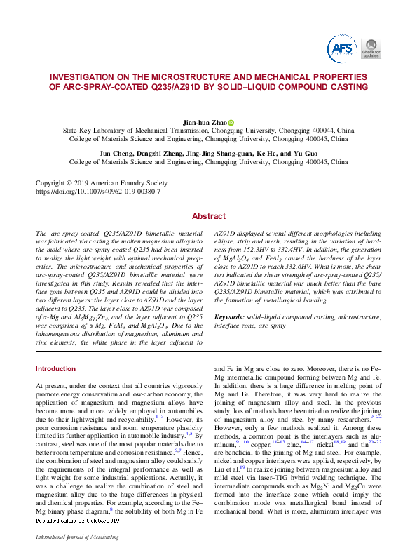(PDF) Investigation on Microstructure and Mechanical Properties of Gas ...