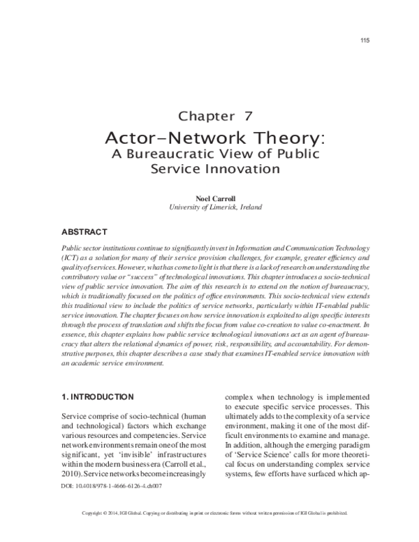 (PDF) Actor-Network Theory