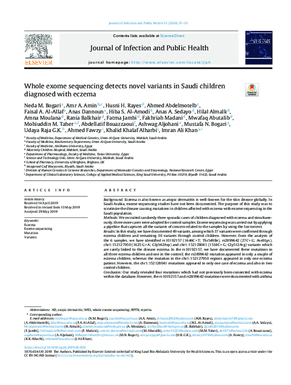 (PDF) Whole exome sequencing detects novel variants in Saudi children ...