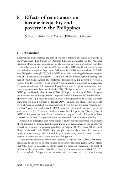 (PDF) Effects of remittances on income inequality and poverty in the ...