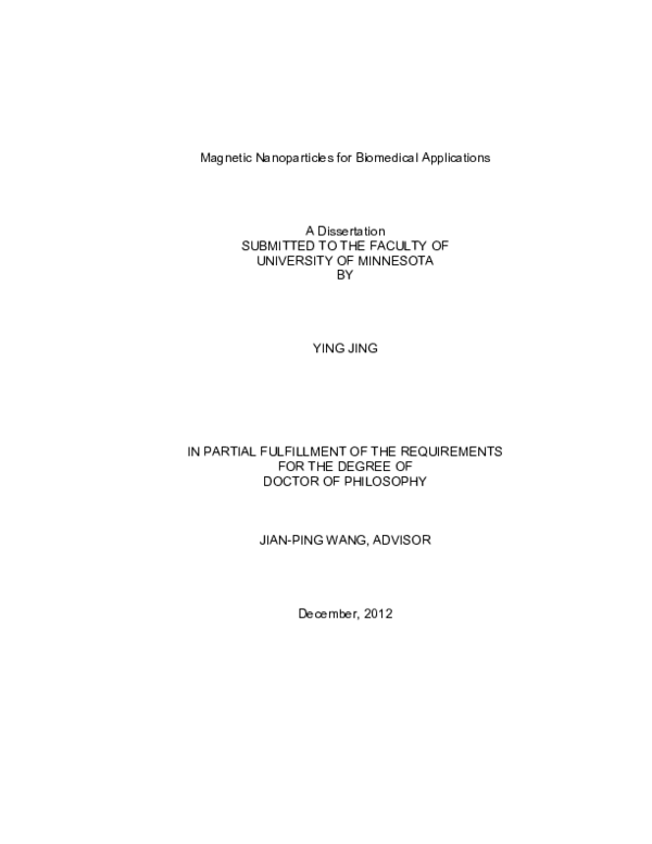(PDF) Magnetic Nanoparticles in Biomedical Applications