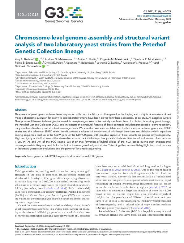 (PDF) Chromosome-level genome assembly and structural variant analysis ...