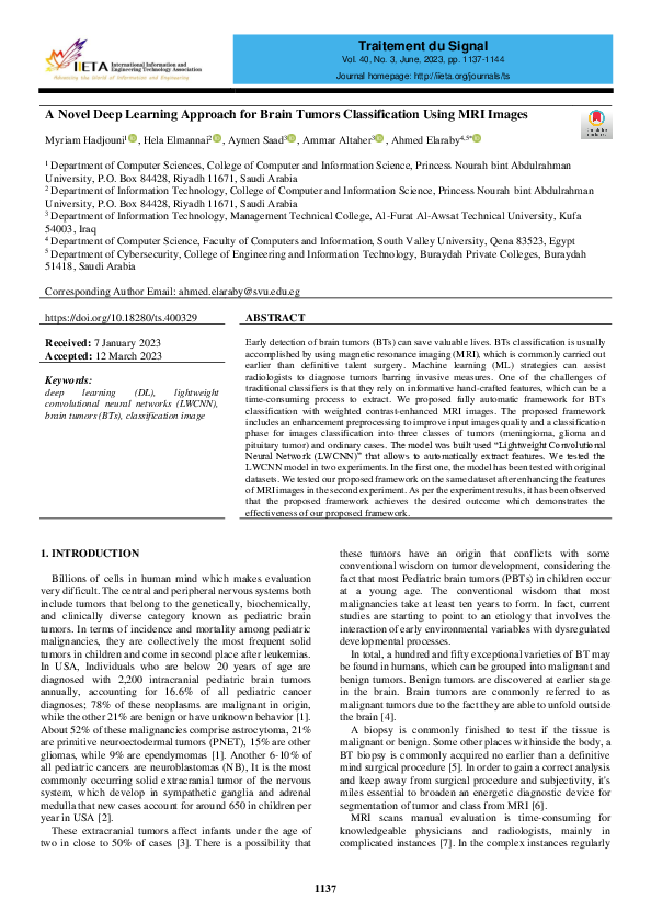 (PDF) A Novel Deep Learning Approach for Brain Tumors Classification ...