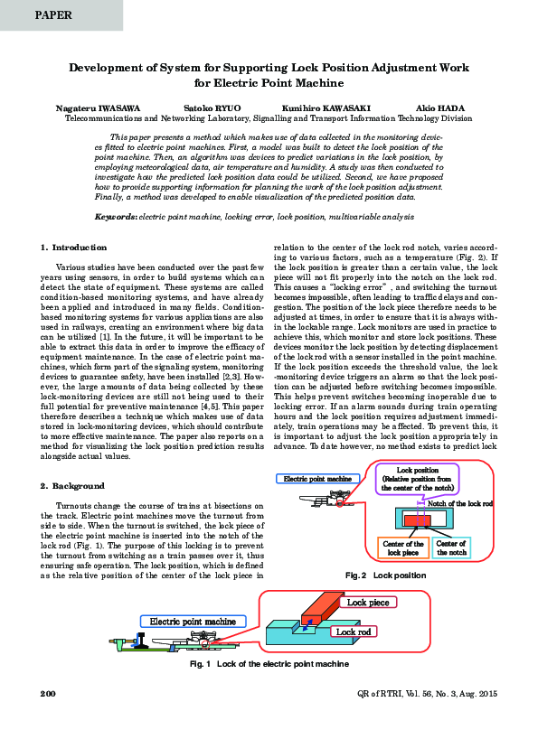 (PDF) Development of System for Supporting Lock Position Adjustment ...