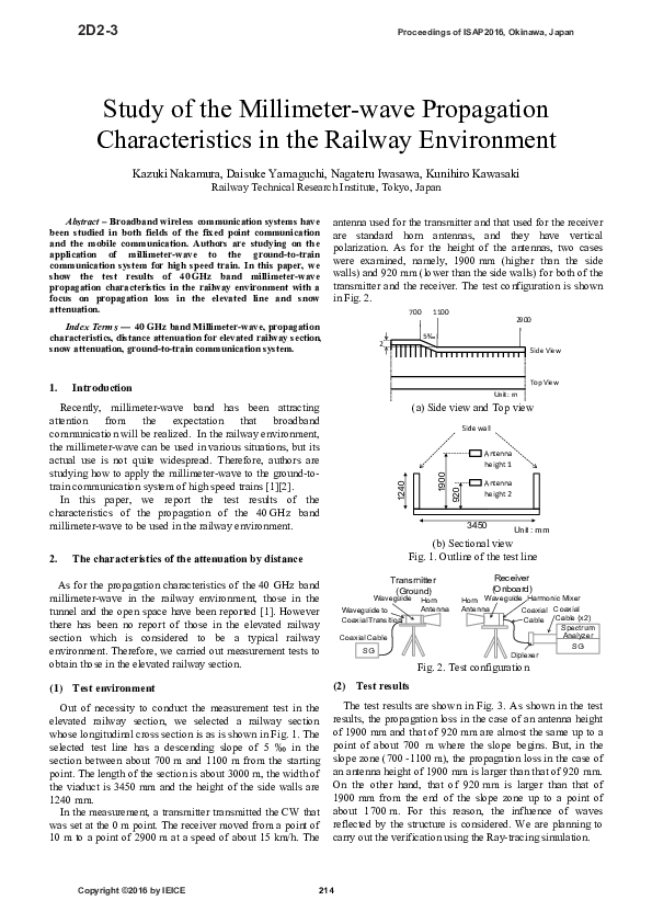 (PDF) Study of the Millimeter-wave Propagation Characteristics in the ...