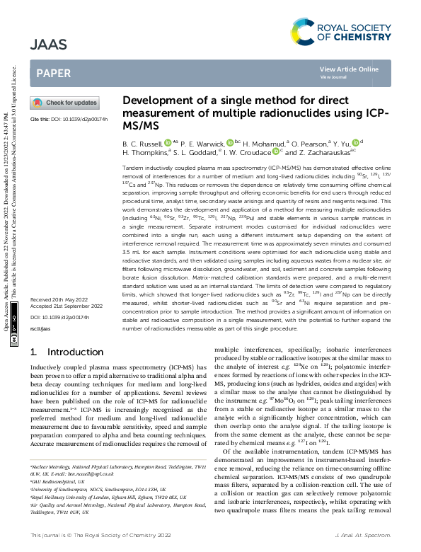 (PDF) Development of a single method for direct measurement of multiple ...