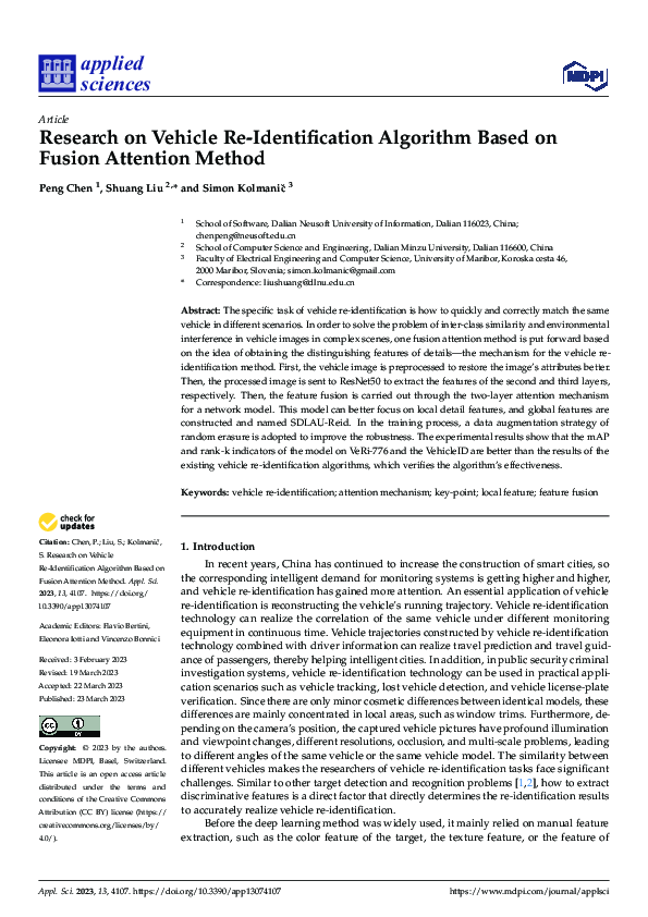(PDF) Research on Vehicle Re-Identification Algorithm Based on Fusion ...
