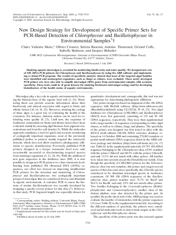 (PDF) New design strategy for development of specific primer sets for ...