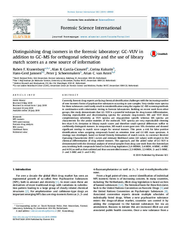 (PDF) Distinguishing drug isomers in the forensic laboratory: GC–VUV in ...