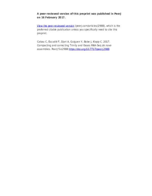 (PDF) Compacting and correcting Trinity and Oases RNA-Seq de novo ...