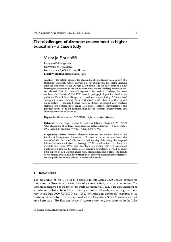 (PDF) The challenges of distance assessment in higher education – a ...