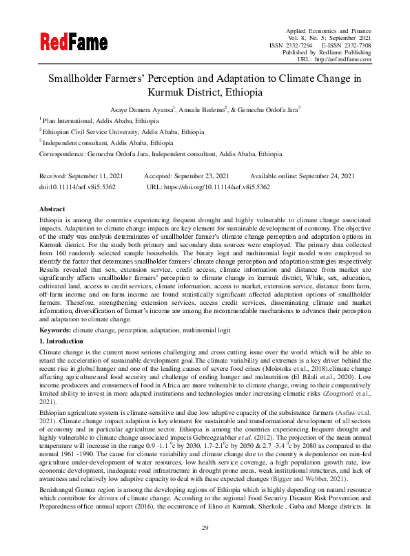 (PDF) Smallholder Farmers’ Perception and Adaptation to Climate Change ...