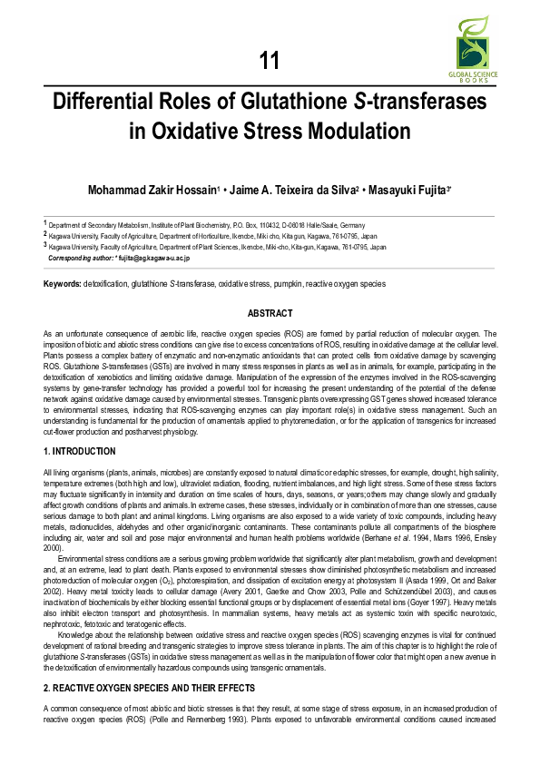 (PDF) Differential Roles of Glutathione S-transferases in Oxidative ...