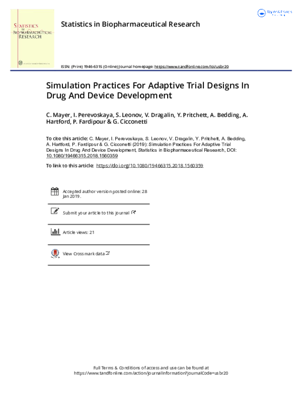 (PDF) Simulation Practices for Adaptive Trial Designs in Drug and ...