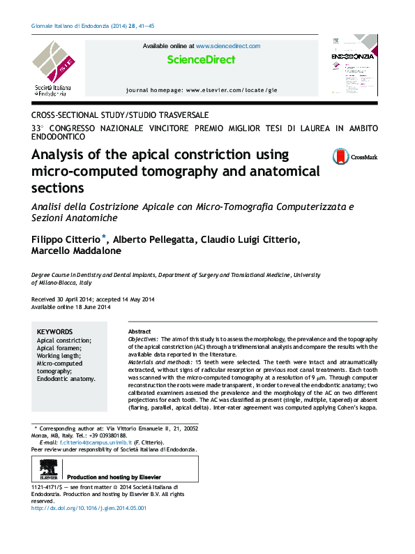 (PDF) Analysis of the apical constriction using micro-computed ...